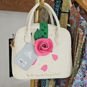Disney Cream Satchel with Pink Rose Accent